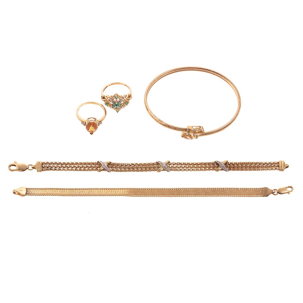 Appraisal: An Assortment of Bracelets Rings in K K yellow gold