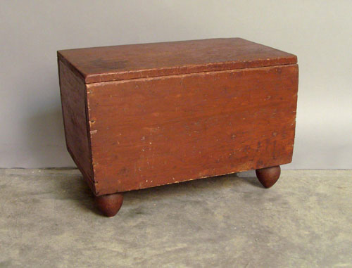 Appraisal: Red painted pine document chest th c x