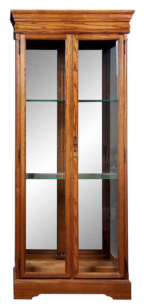 Appraisal: Three Wood and Glass Cases Height inches Three Wood and