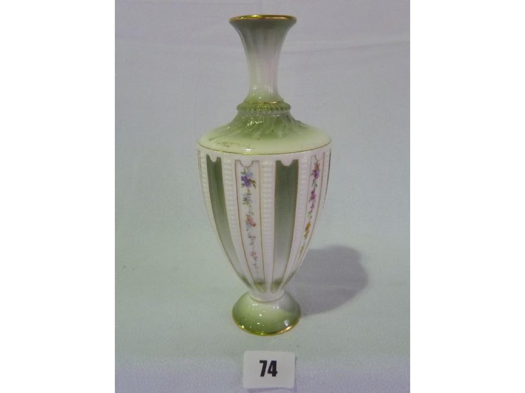 Appraisal: A Royal Worcester vase with floral decoration in bands of