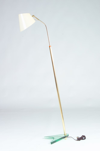 Appraisal: FONTANA ARTE Polished brass floor lamp with ivory enameled metal