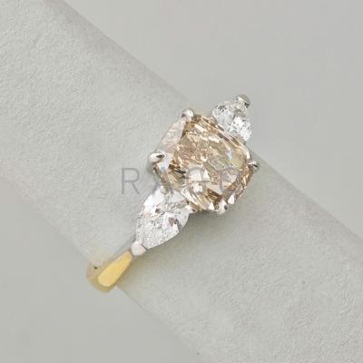 Appraisal: CTS FANCY COLOR AND COLORLESS DIAMOND RING GIA report describes