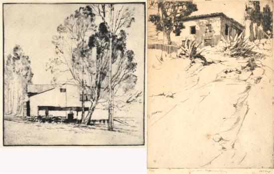 Appraisal: Pair of Australian etchings including i HAROLD B HERBERT -