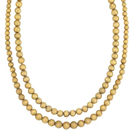 Appraisal: Two Etruscan Revival Gold Bead Necklaces Estimate -