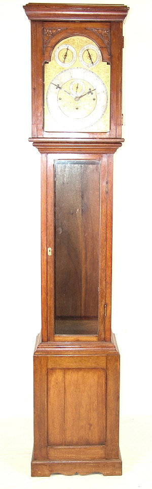 Appraisal: A mahogany longcase clock circa the hood with carved detail