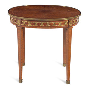 Appraisal: A Louis XVI Style Gilt Bronze Mounted Mahogany and Amboyna