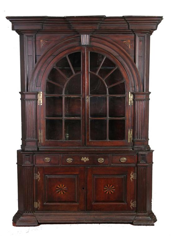 Appraisal: MARYLAND CHIPPENDALE INLAID WALNUT CORNER CUPBOARD Circa - Hagerstown Western