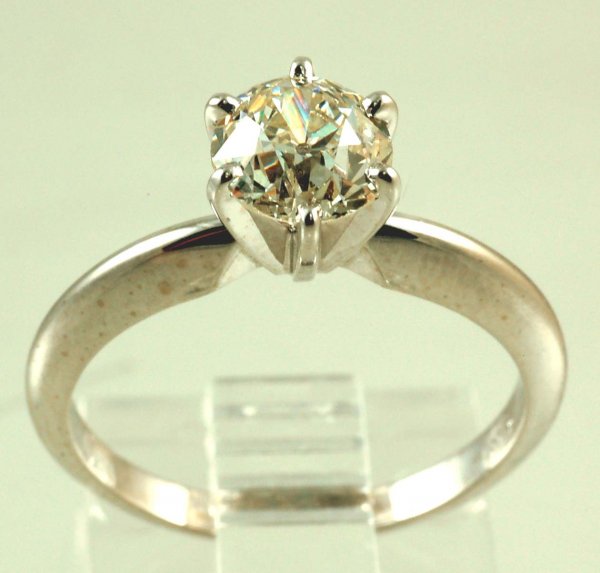 Appraisal: Tiffany style diamond engagment ring in marked K white gold