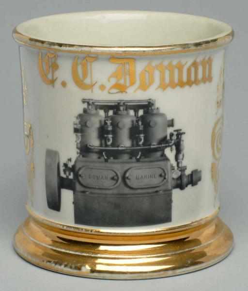 Appraisal: Photographic Image Shaving Mug Gilt name F C Doman Nice