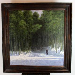 Appraisal: Oil on canvas landscape signed Ankiho Japanese Oil on canvas