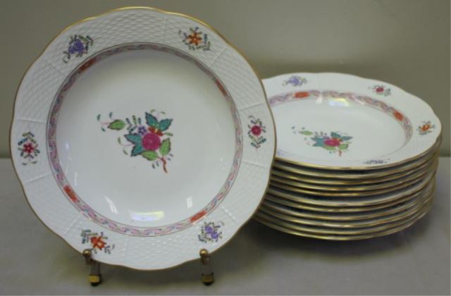 Appraisal: Herend Chinese Bouquet Soup Bowls From a Park Ave NYC