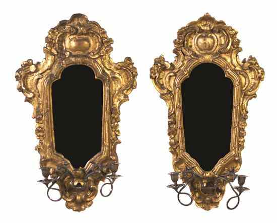 Appraisal: A Pair of Continental Giltwood and Bronze Mounted Appliques each