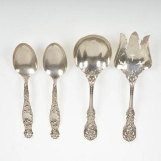 Appraisal: Group American sterling silver serving pieces th c incl Reed