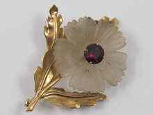 Appraisal: A hallmarked carat gold brooch designed as a flower with