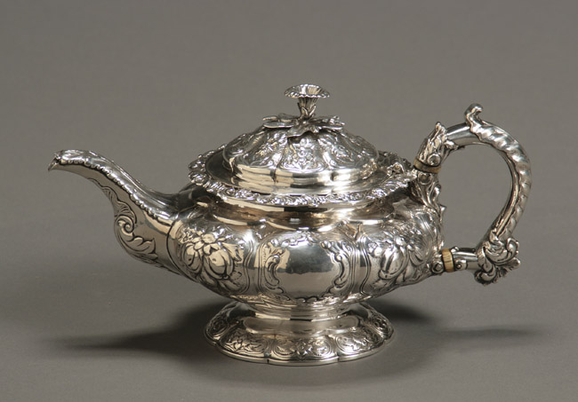 Appraisal: William IV Silver Teapot Joseph and Joseph Angell London The