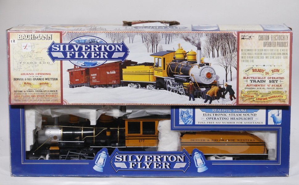 Appraisal: BACHMANN SILVERTON FLYER TRAIN SET Boxed Silverton Flyer G-Scale Model