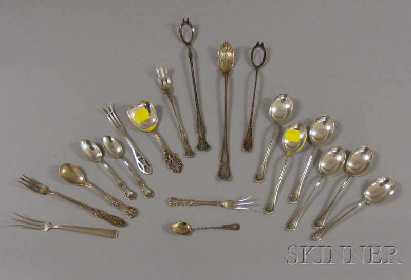 Appraisal: Nineteen Assorted Sterling Silver and Silver-Plated Flatware Th Martinsen Towle