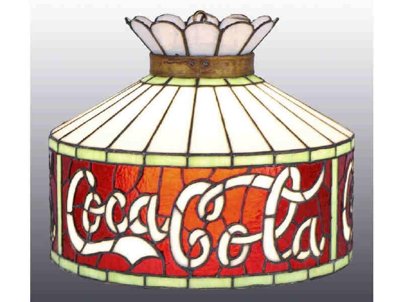 Appraisal: Coca-Cola Leaded Glass Lamp Shade Description Probably made after Nice