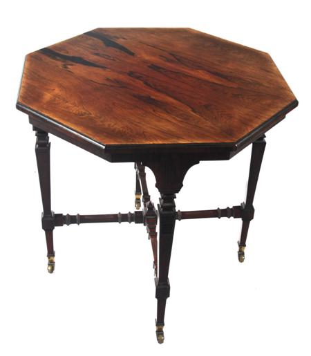 Appraisal: An Edwardian rosewood octagonal centre table the moulded top over