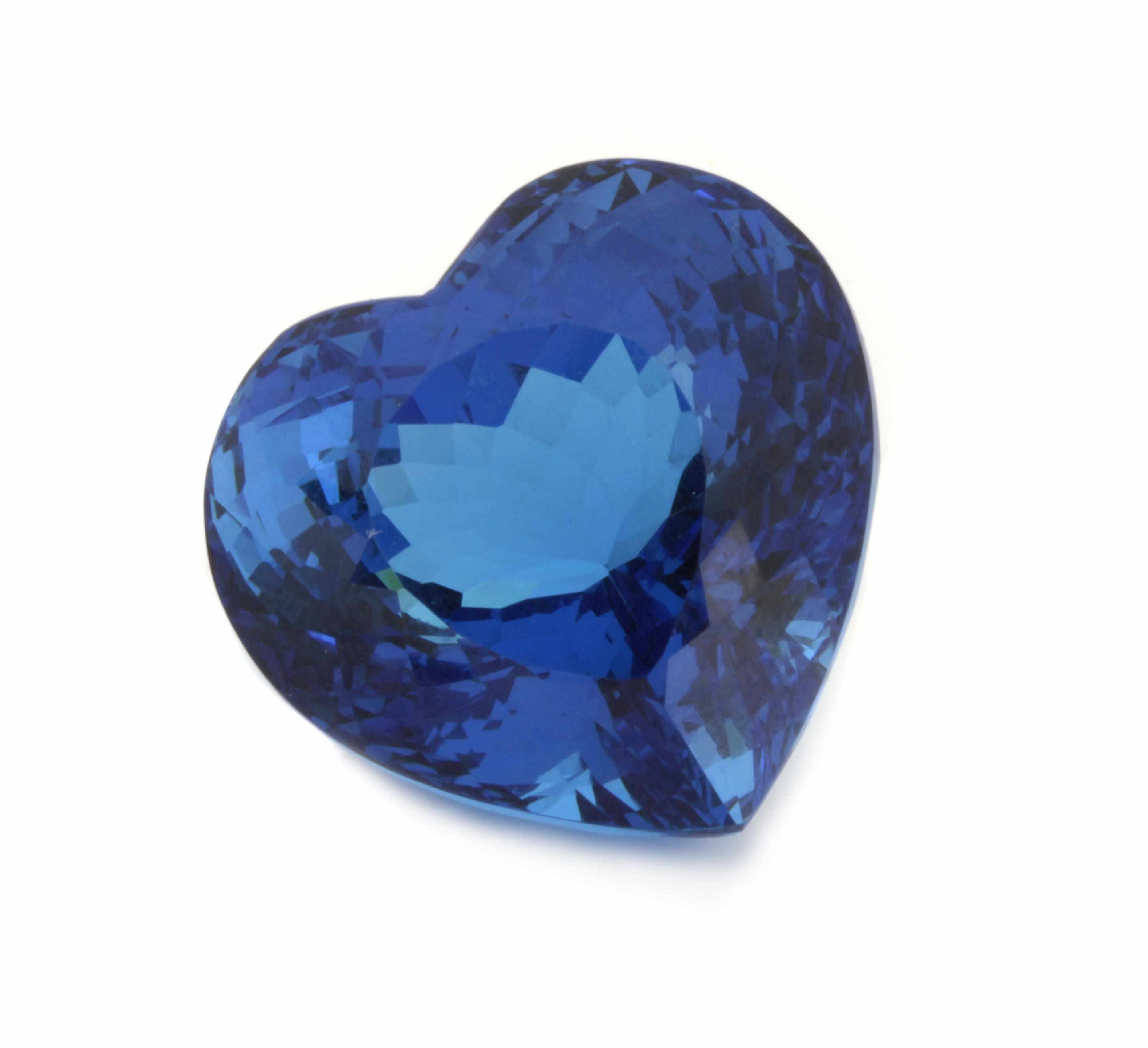 Appraisal: Large Blue Topaz A heart-shaped highly saturated bright blue topaz