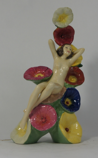 Appraisal: Carlton Ware Art Deco Erotic Figure The Carlton Girl Hollyhocks