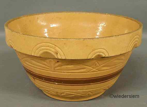 Appraisal: Yellow ware mixing bowl by R R P Co Roseville