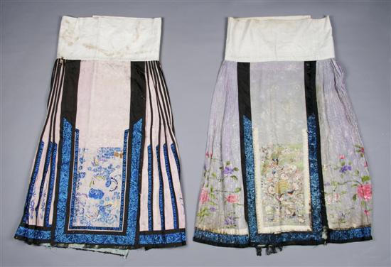 Appraisal: A Group of Two Chinese Silk Skirts Length of longest