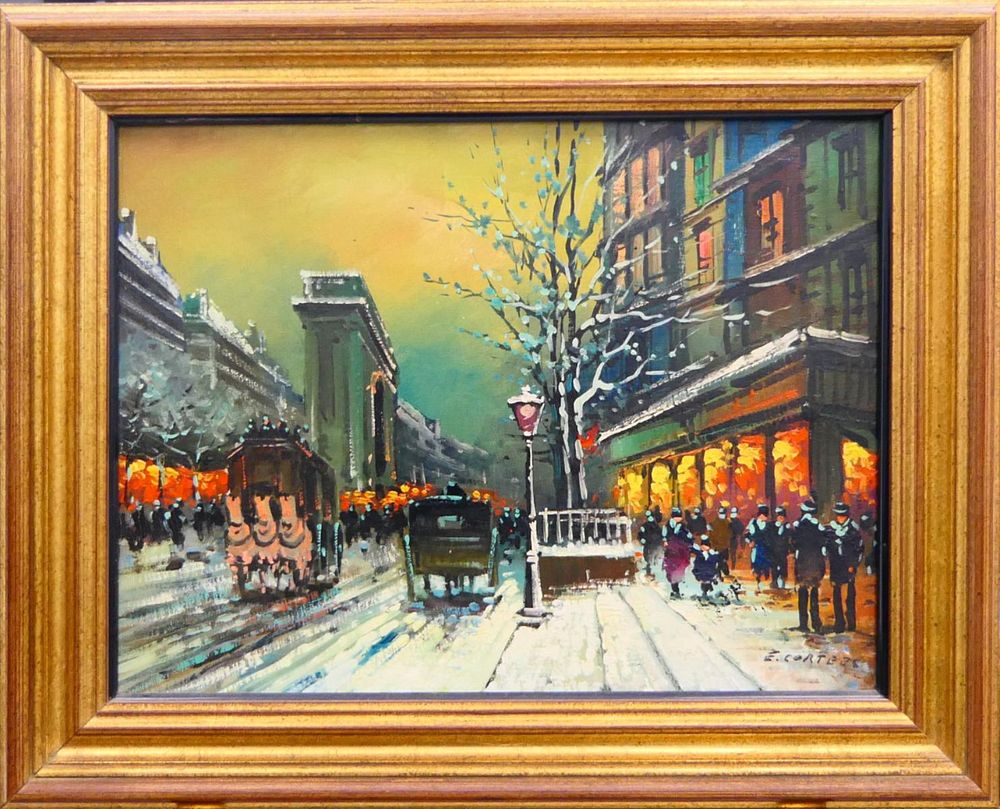 Appraisal: AFTER EDOUARD CORTES FRENCH STREET OIL ON CANVAS After Edouard