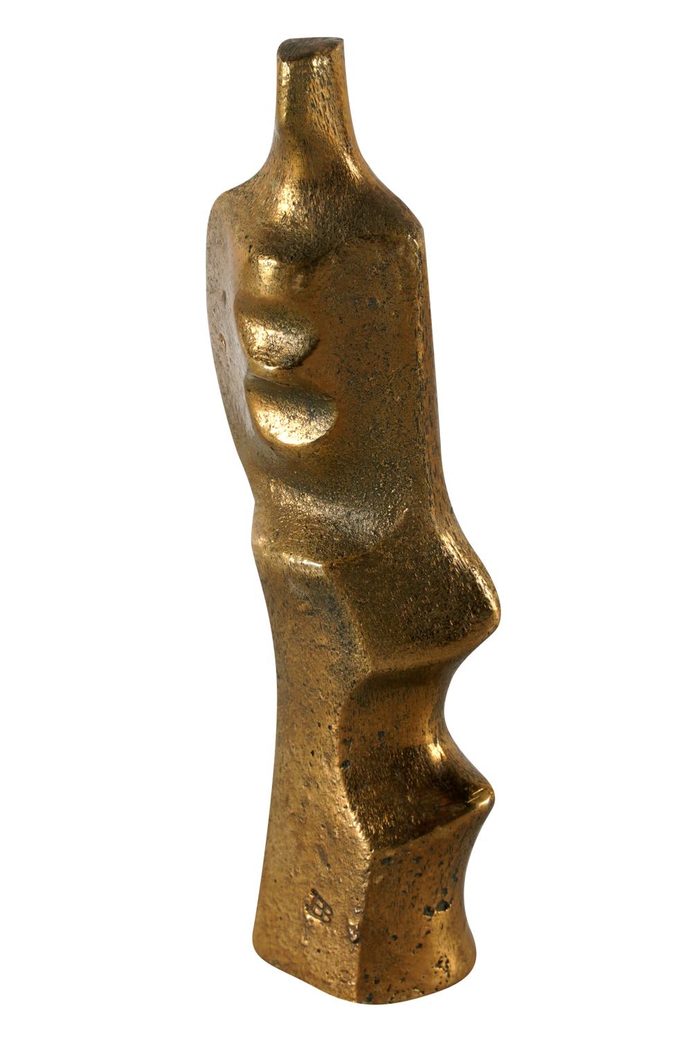 Appraisal: ABSTRACT FIGUREgilt bronze inscribed BB inches high Condition