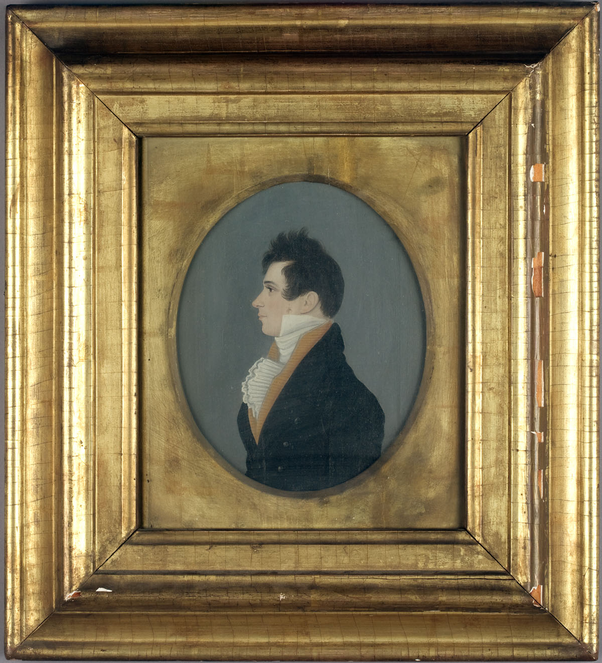 Appraisal: AMERICAN BUST-LENGTH PROFILE PORTRAIT OF A GENTLEMAN EARLY NINETEENTH CENTURY