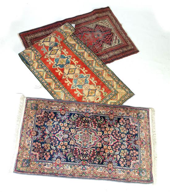 Appraisal: THREE ORIENTAL RUGS Persian and Indian mid to late th