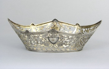 Appraisal: A German Silver Reticulated Basket by Bruckmann Sohne ca Early