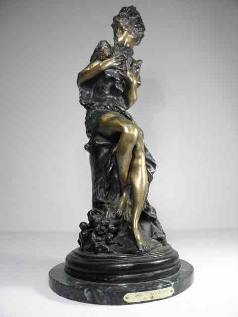 Appraisal: Bronze sculpture after Emmanual Villanis French - titled ''Woman with