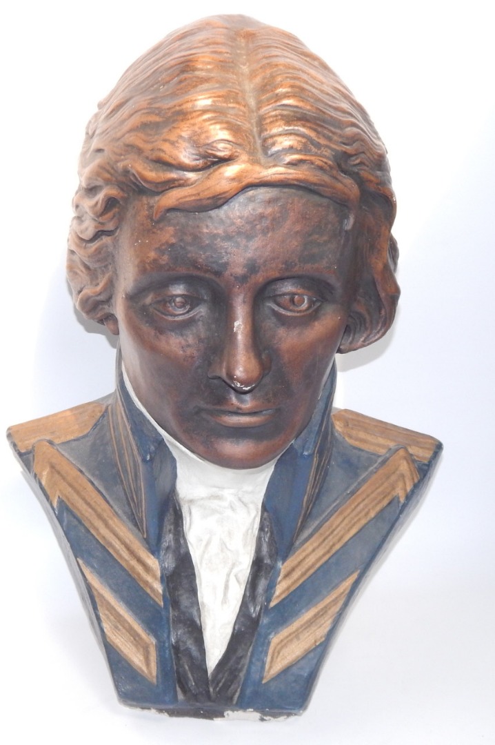 Appraisal: A plaster bust modelled as Admiral Lord Nelson cm high