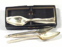 Appraisal: A set of six silver Art Deco style grapefruit spoons