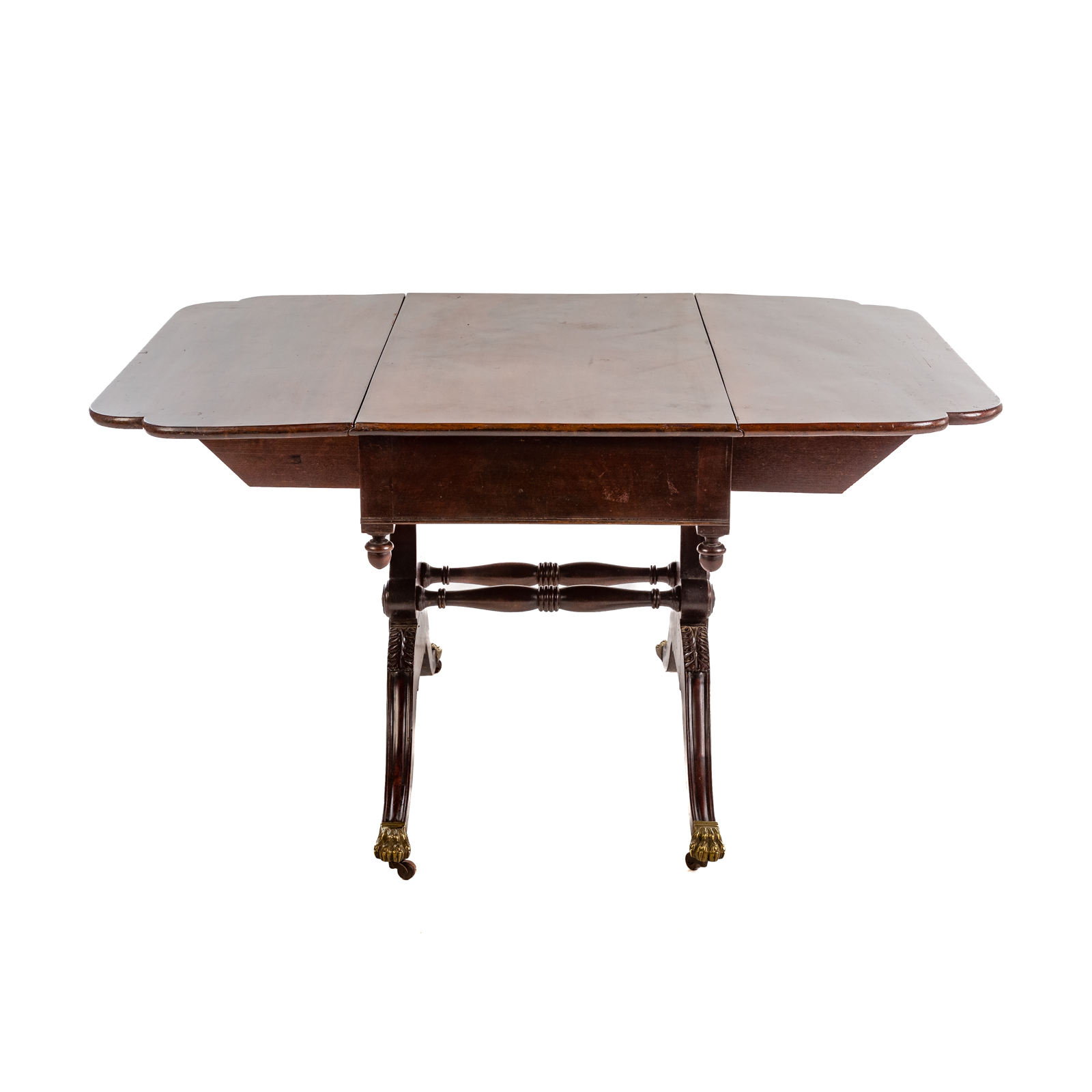 Appraisal: LATE FEDERAL MAHOGANY DROP LEAF TABLE Philadelphia circa with single