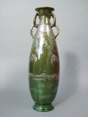 Appraisal: A Mintons pottery twin handled vase late th century of