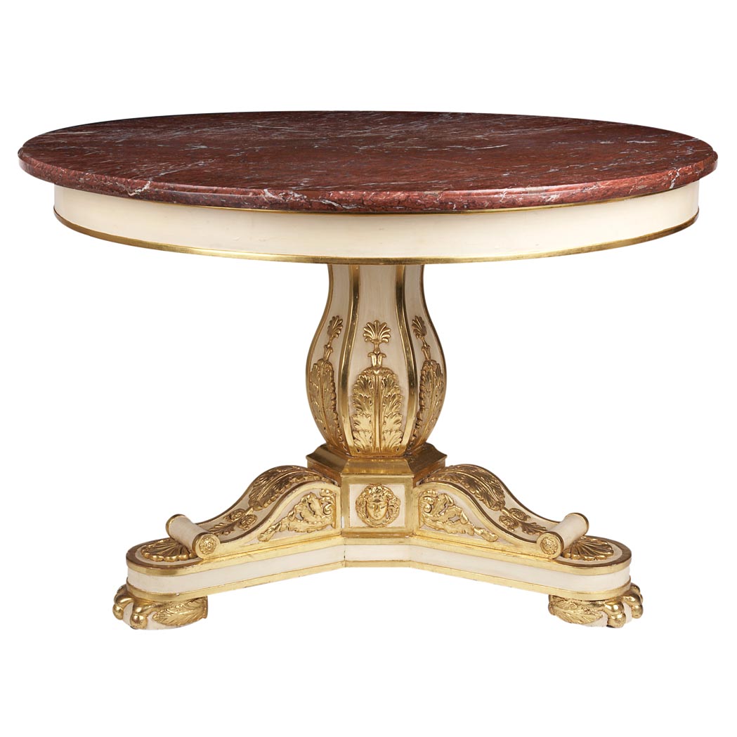 Appraisal: Continental Neoclassical Painted and Parcel Gilt Center Table Possibly English