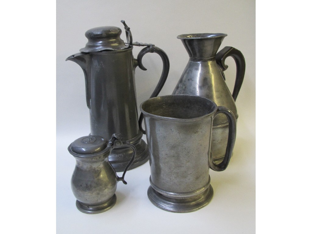 Appraisal: th Century Pewter comprising Gallon Pint tankard two bowls plates