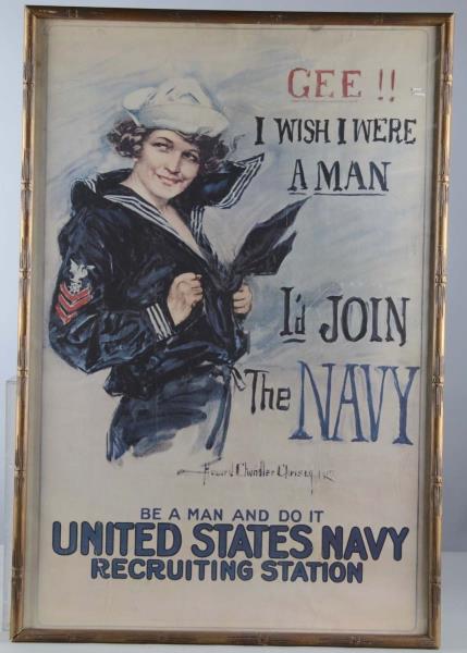 Appraisal: H C Christy Recruitment Poster In Frame This is a