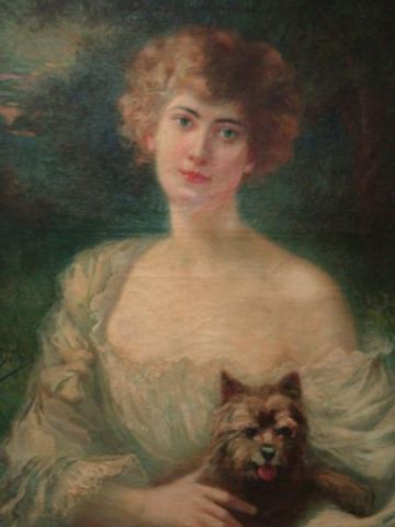 Appraisal: DUTHOIT Paul c O C Beauty and Her Dog Signed