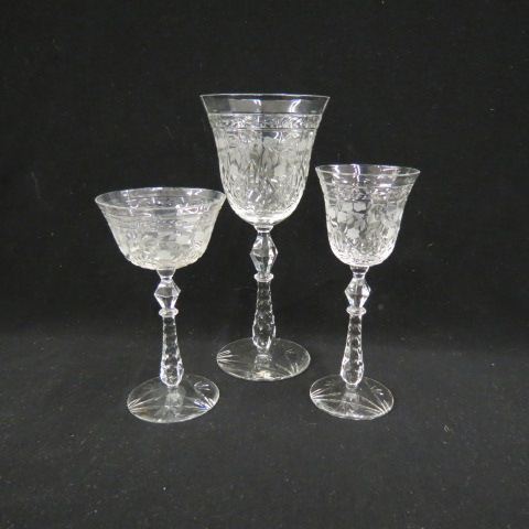 Appraisal: pc Set of Crystal Stemware rock crystal style cut with