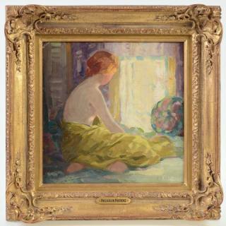 Appraisal: Attrib to Frederick Carl Frieseke Seated woman looking out window