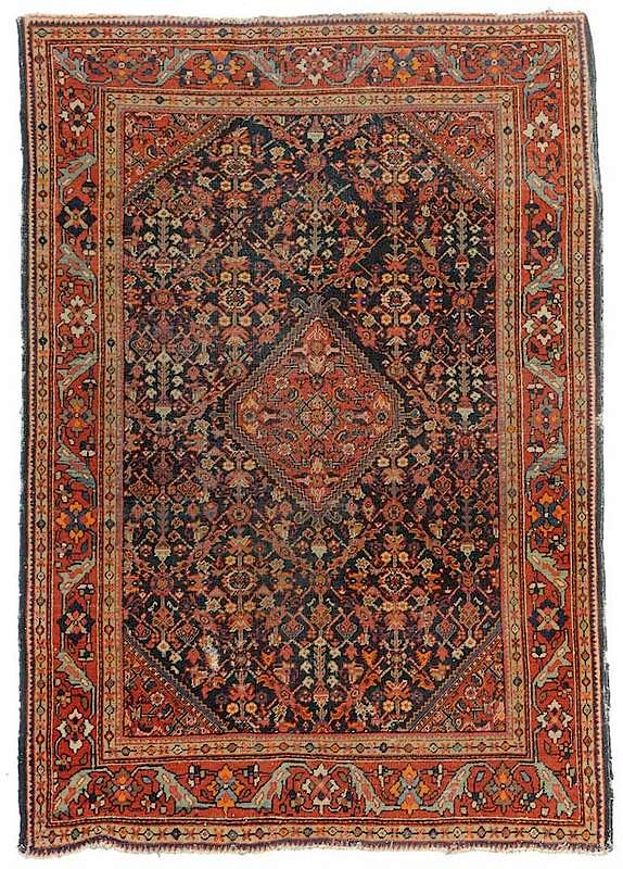 Appraisal: Fereghan Rug Persian early th century navy field all over