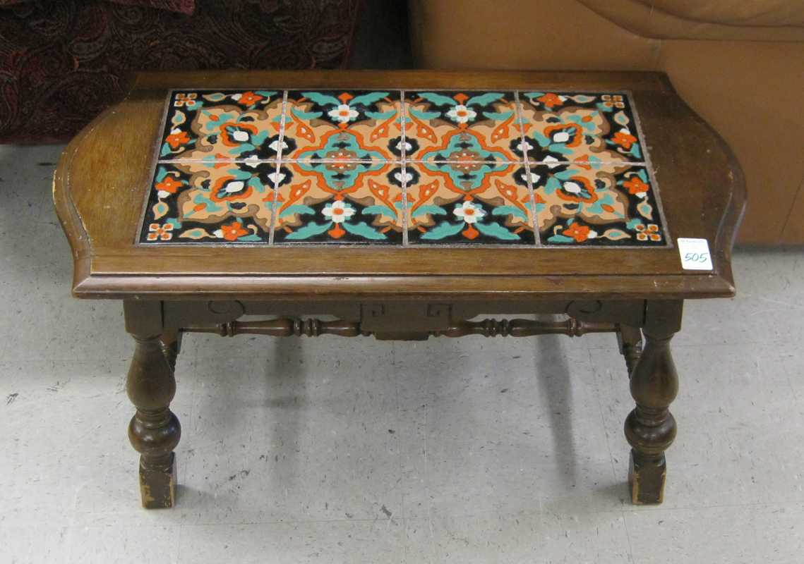 Appraisal: CALIFORNIA MISSION TILT-TOP COFFEE TABLE Spanish Revival style c s