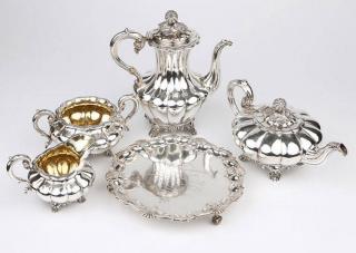 Appraisal: A Victorian sterling silver coffee and tea service Joseph Albert