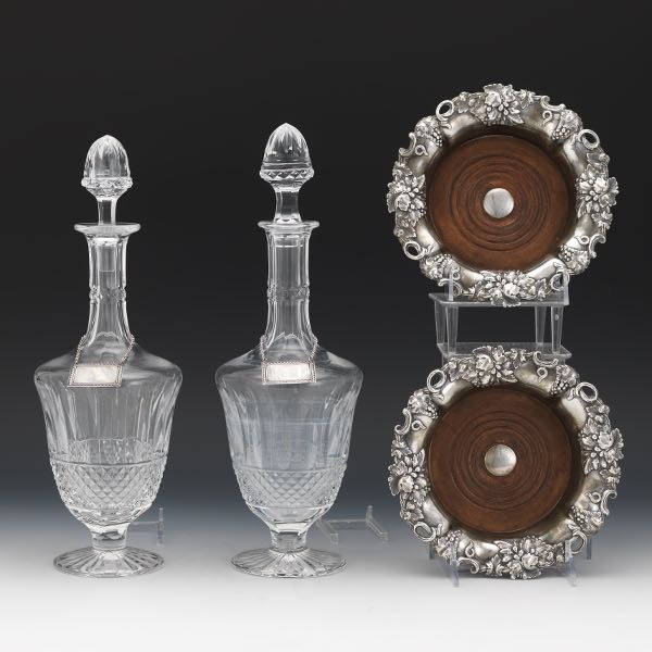 Appraisal: PAIR OF ST LOUIS CRYSTAL DECANTERS WITH STOPPERS TOMMY PATTERN