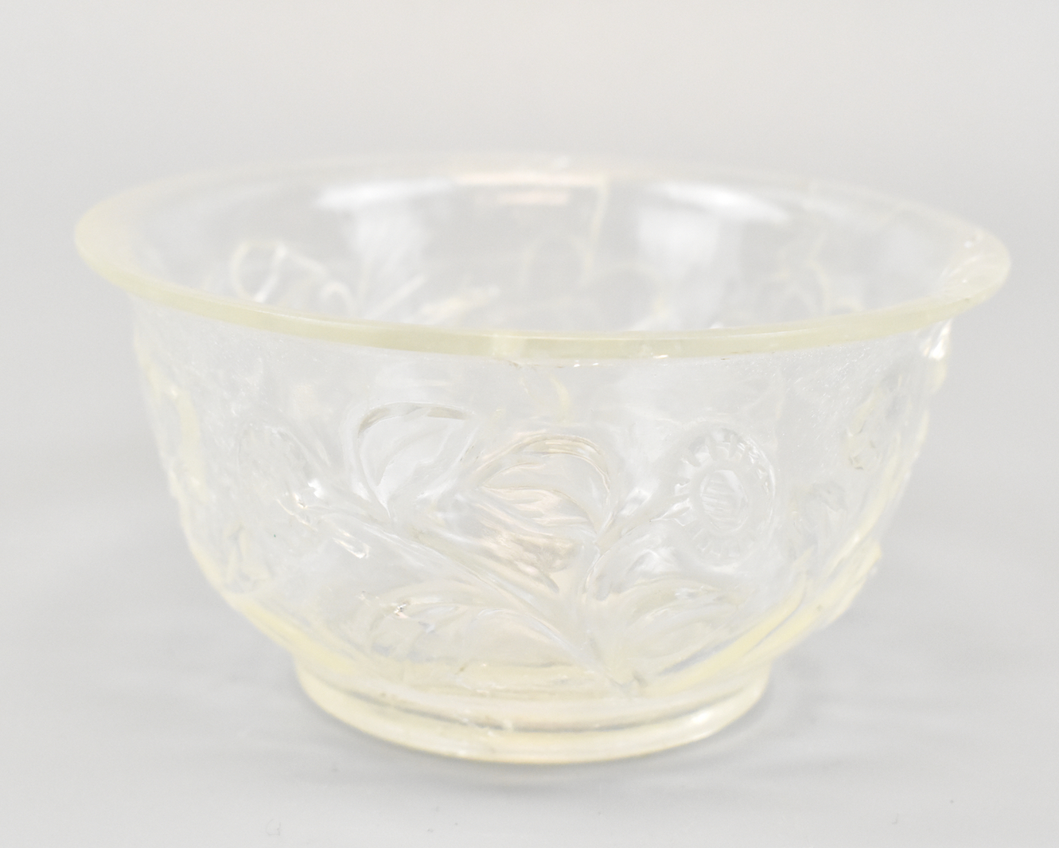 Appraisal: Chinese Qing Dynasty rock crystal bowl with flared rim standing