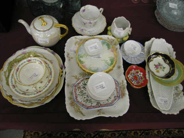 Appraisal: Pc Estate Porcelain Lot butter pats platter cups saucers teapot