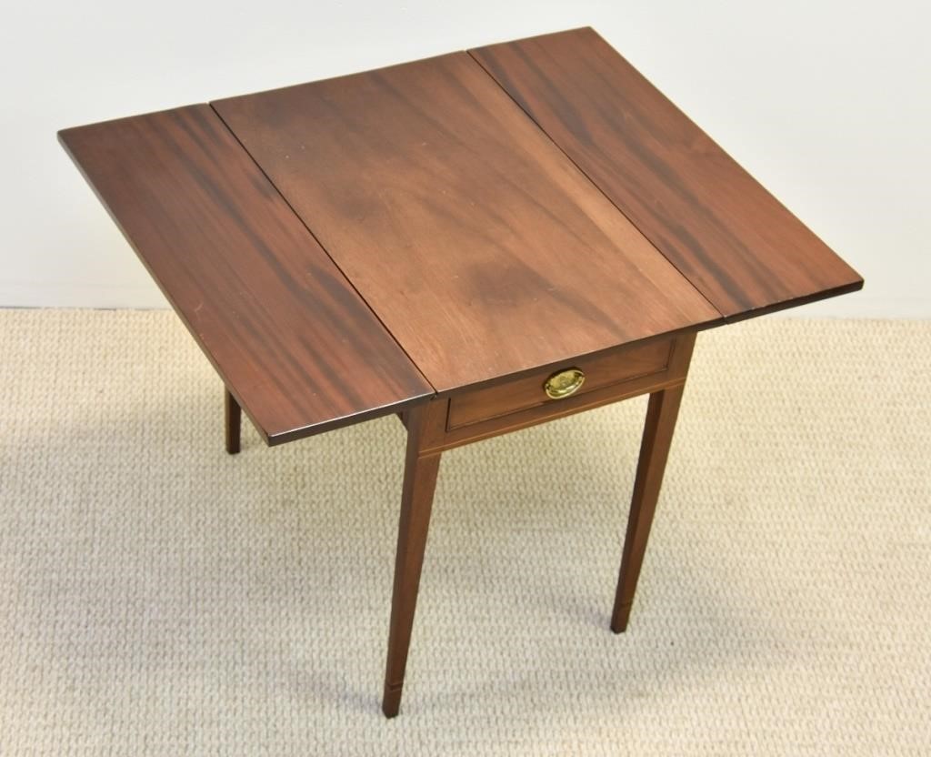 Appraisal: American Hepplewhite mahogany inlaid Pembroke table circa h x w